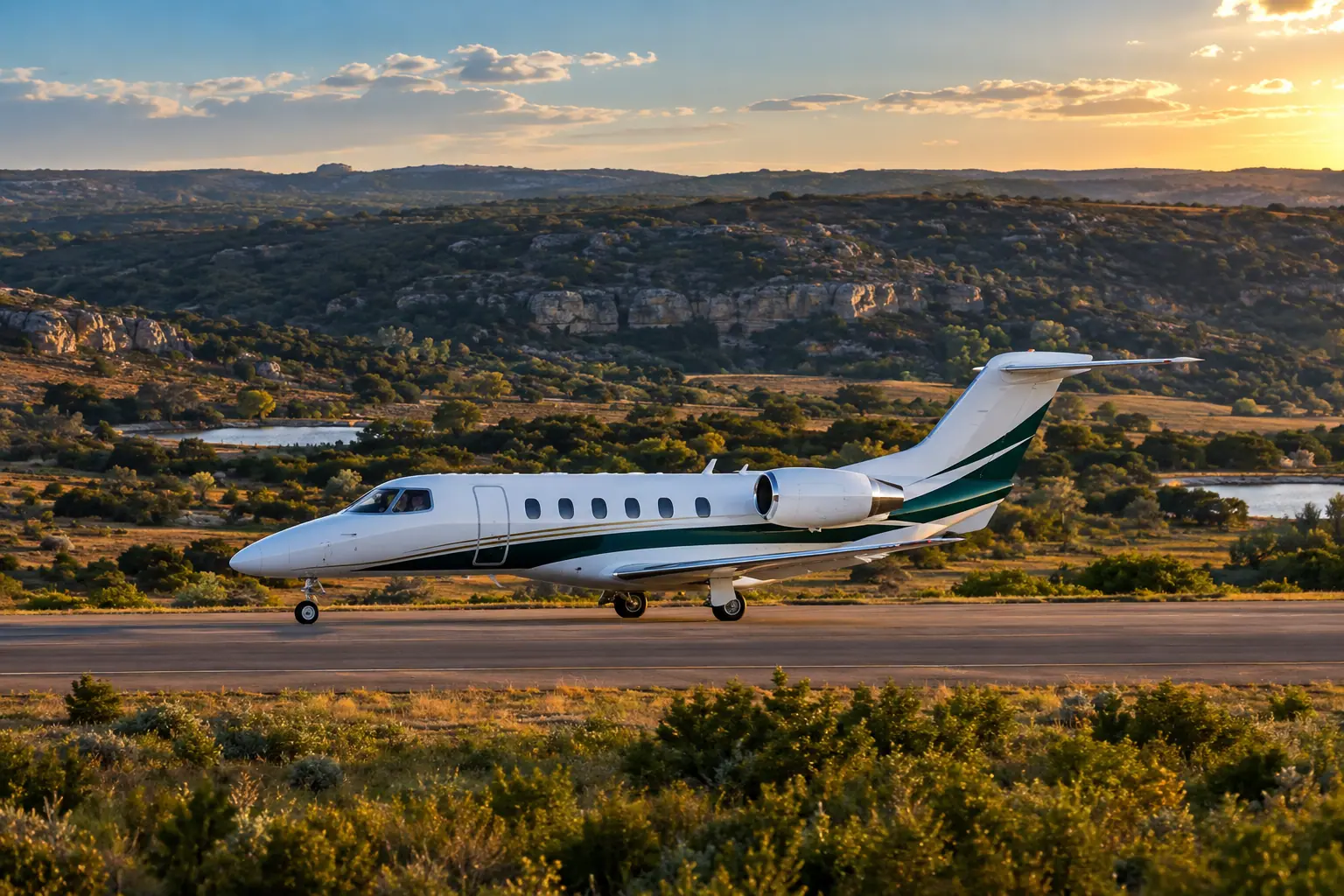 Light jet on the ramp