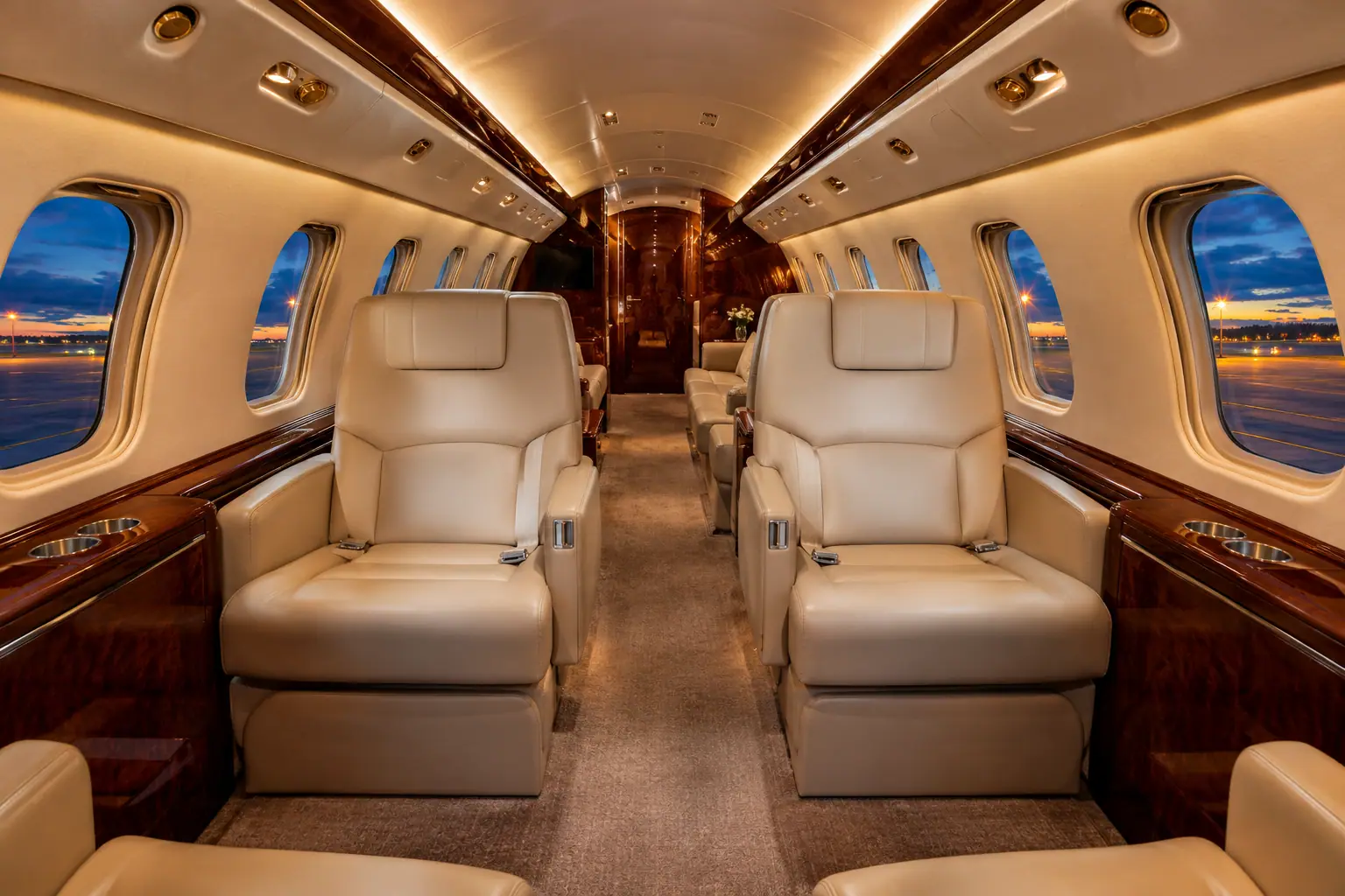 Private jet cabin