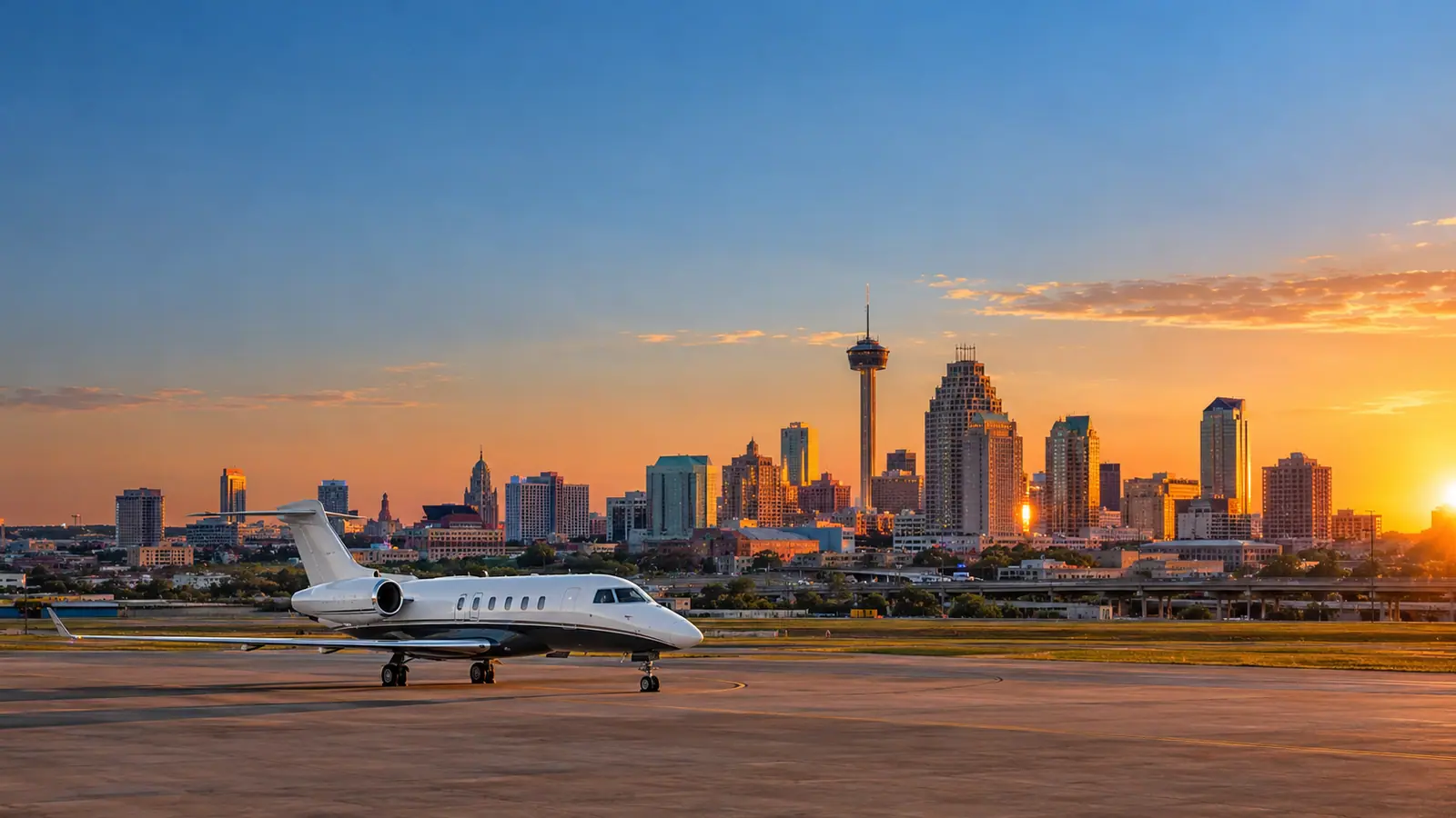 Private jet near San Antonio