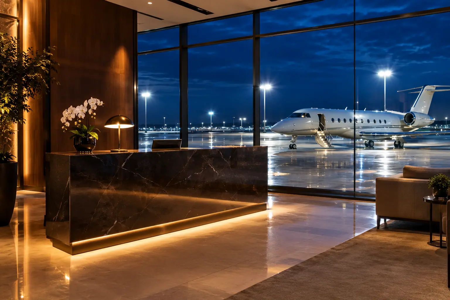 Private terminal front desk