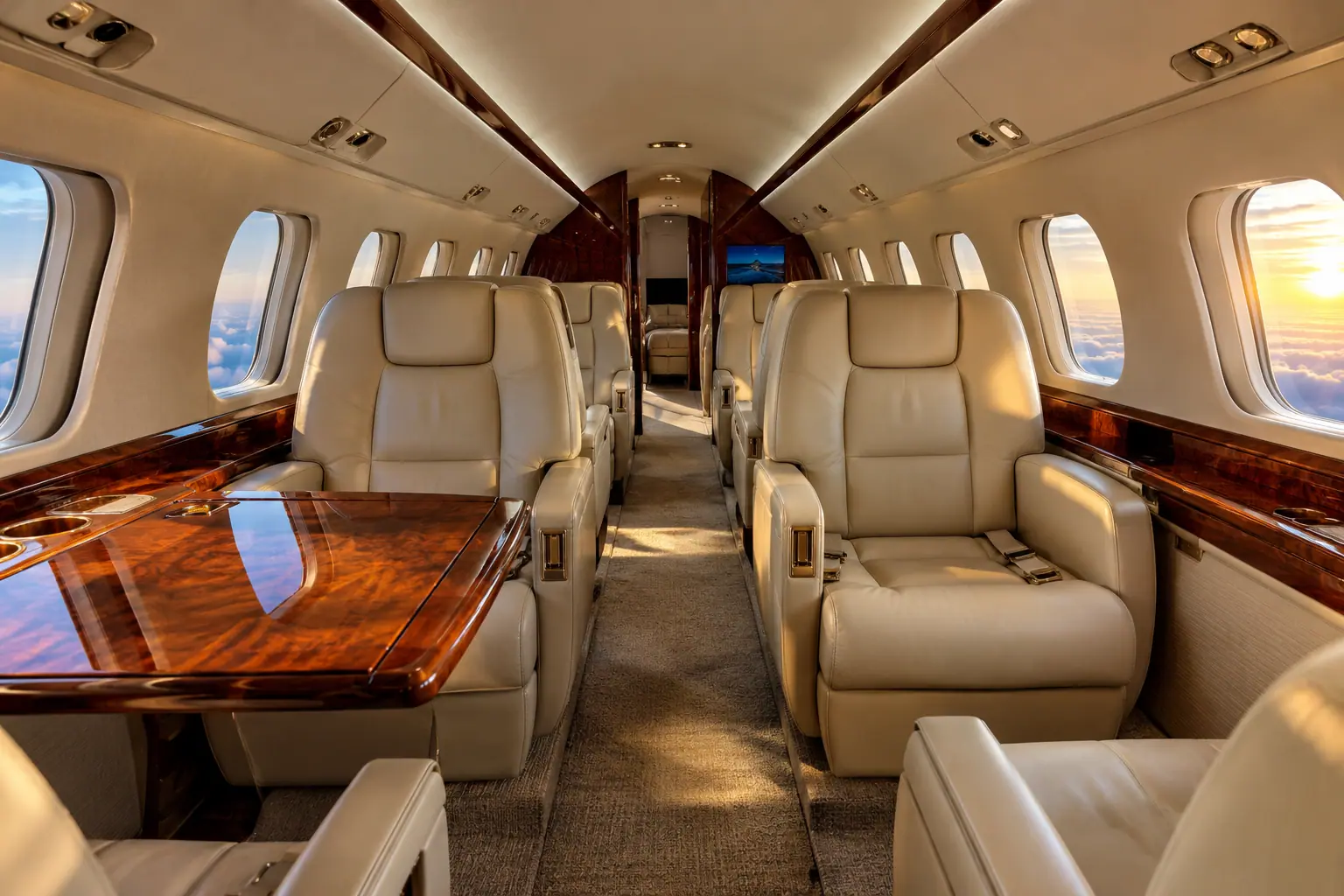 Heavy jet cabin interior